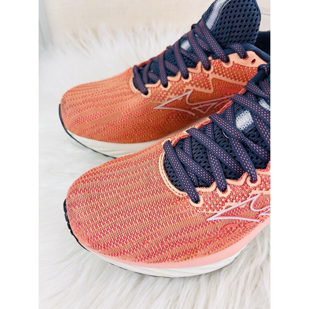 Mizuno Wave Rider 27 Coral Reef Snow White Womens Running Shoes Size 7 - Picture 2 of 8